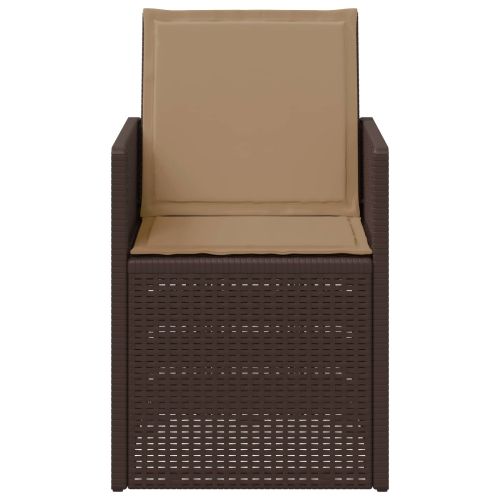 Градински Dining Столове 2 pcs Кафяво и таупе ПП