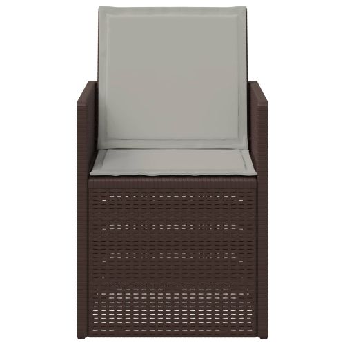 Градински Dining Столове 2 pcs Кафяво и светлосиво ПП
