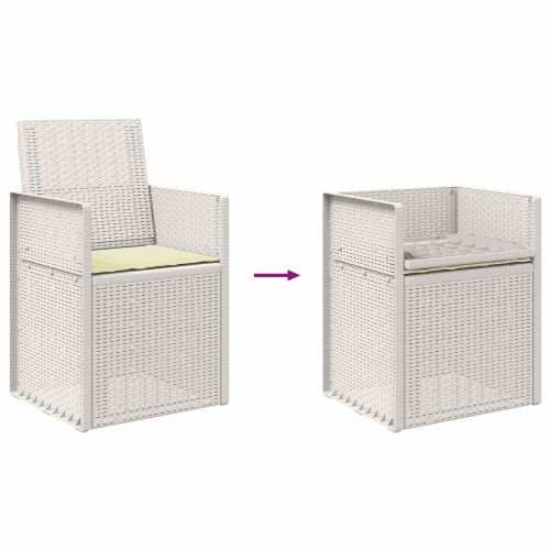 Градински Dining Столове 2 pcs Бяло и кремаво ПП