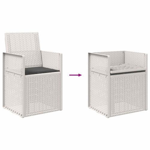 Градински Dining Столове 2 pcs Бяло и антрацит ПП