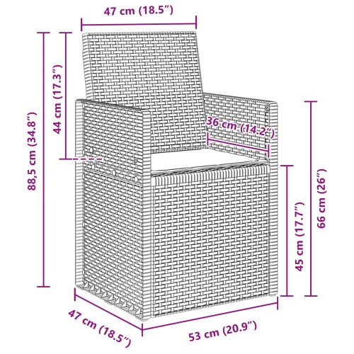 Градински Dining Столове 2 pcs Бяло и антрацит ПП