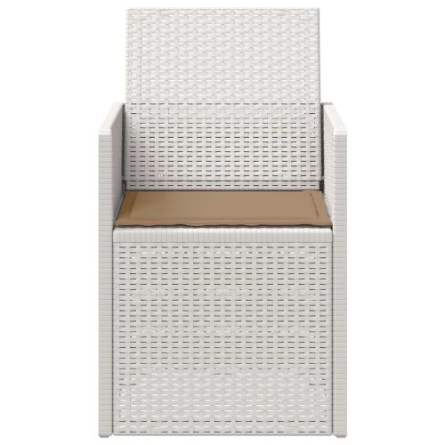 Градински Dining Столове 2 pcs Бяло и таупе ПП
