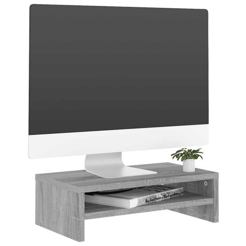 Поставка за монитор, сив сонома, 42x24x13 см, инженерно дърво