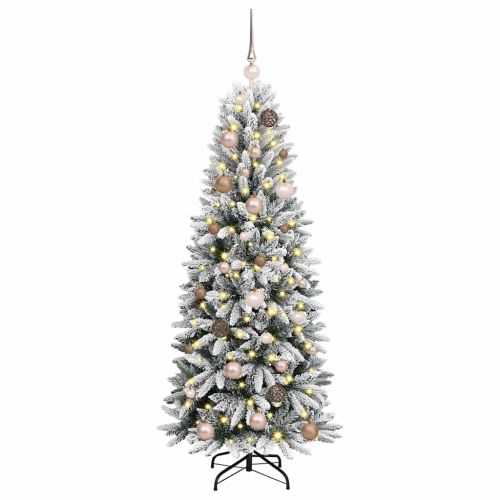 С изкуствено коледно дърво с 150 LED светодиода Бяло 150 cm
