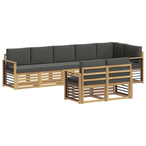Комплект дивани за открито 8 pcs Бяло и антрацит