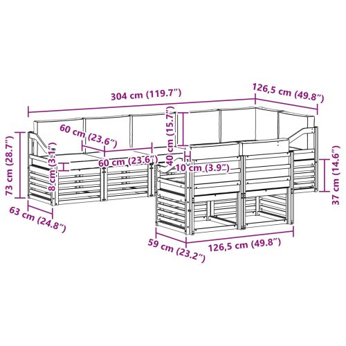 Комплект дивани за открито 8 pcs Бяло и антрацит
