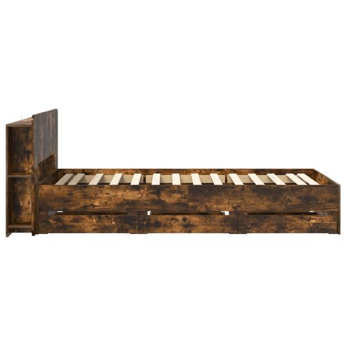 Леглово рамо с хранилище с таблото Опушен дъб 75 x 190 cm