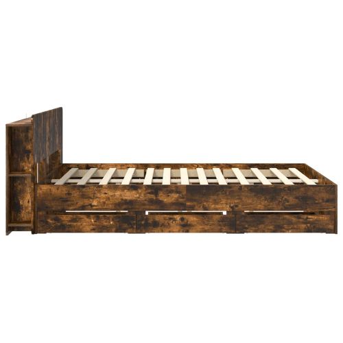 Леглово рамо с хранилище с таблото Опушен дъб 135 x 190 cm