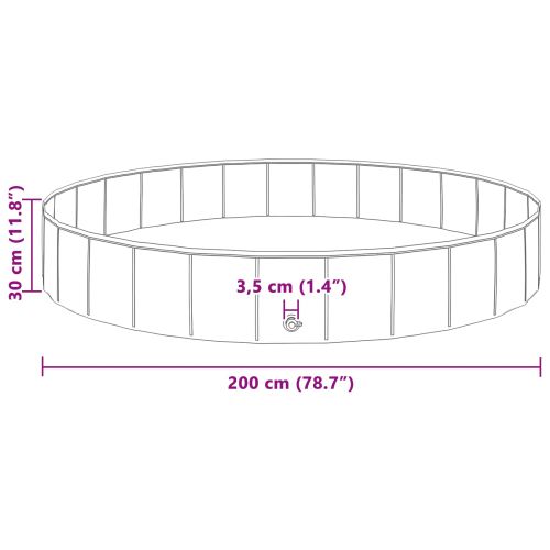 Кучешки Басейн Синьо Ø200 x 30 см Дебел PVC