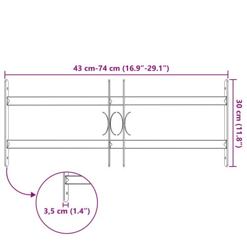 Решетка за сигурност за прозорци с 2 напречни ленти 3 pcs