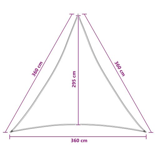 Слънцезащитен плат 3,6 x 3,6 x 3,6 m HDPE