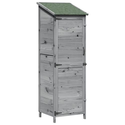 Градина постройка Сиво 59,5 x 56 x 176,5 см Инженерна дървесина