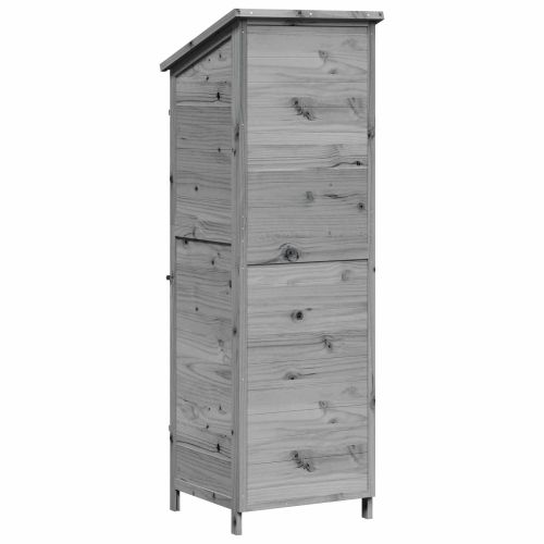 Градина постройка Сиво 59,5 x 56 x 176,5 см Инженерна дървесина