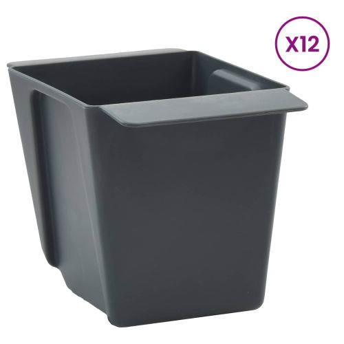 Кутиите за цветя за евро палети 24 pcs Сиво 13,5 х 9 х 9,5 см