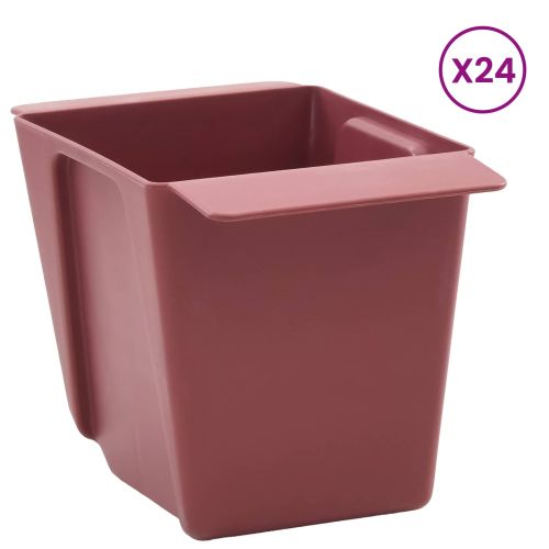 Кутиите за цветя за евро палети 24 pcs Кафяво 13,5 х 9 х 9,5 см