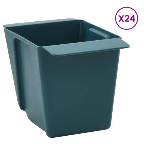 Кутиите за цветя за евро палети 24 pcs Зелено 13,5 х 9 х 9,5 см