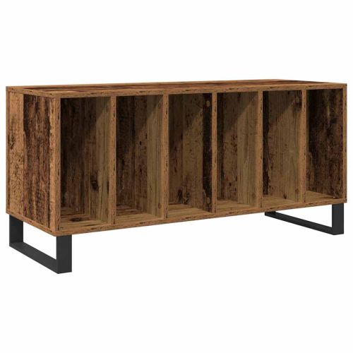 Шкаф за грамофонни плочи с рафт Старо дърво 100 x 38 x 48 см
