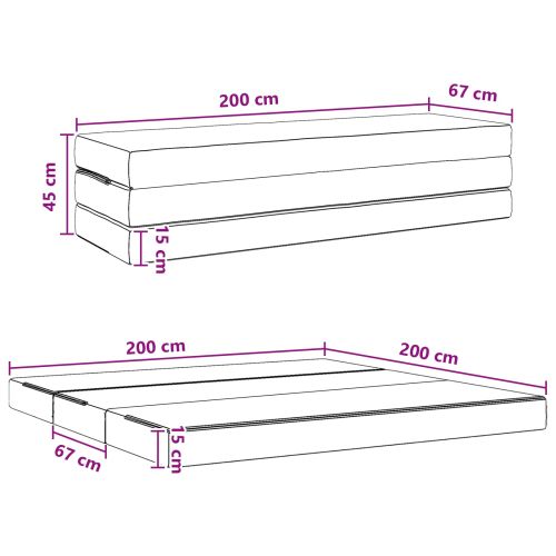 Сгъваем диван легло 200 x 67 x 45 см Розово