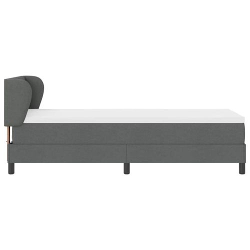 Легло с пружинирана основа Тъмносив 80 x 200 cm текстил