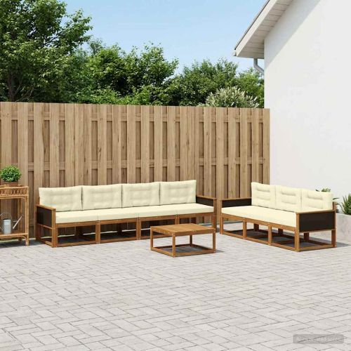 Комплект дивани за открито 8 pcs Натурален и Крема