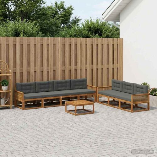 Комплект дивани за открито 8 pcs Натурален и Антрацит