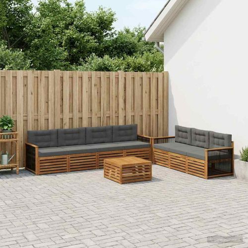 Комплект дивани за открито 8 pcs Натурален и Антрацит