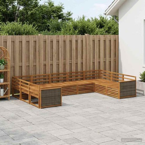 Комплект дивани за открито 9 pcs Натурално