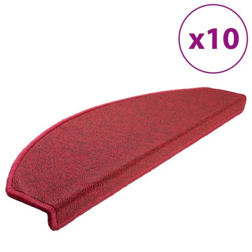Изтривалки за стълби, 10 бр., 65x24x4 см, червени, полукръгли, големи