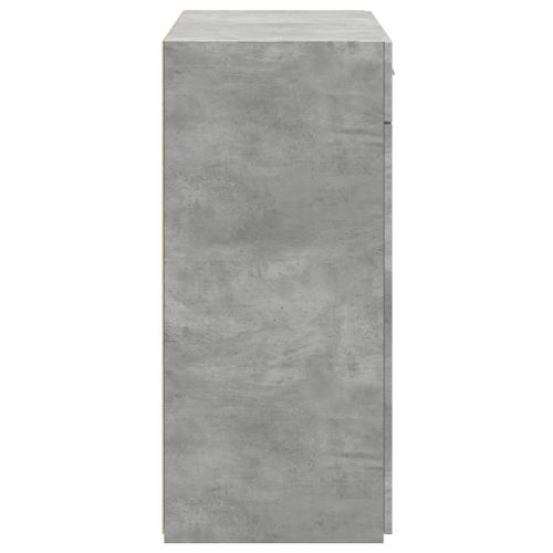 Сайдборд, бетонно сив, 80x42,5x93 см, инженерно дърво
