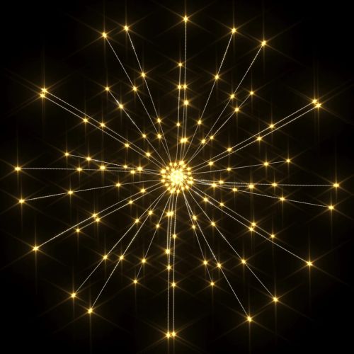 Външни коледни светещи фойерверки, топло бели, 20 см, 140 LED