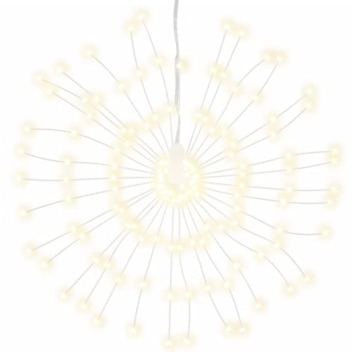 Външни коледни светещи фойерверки, топло бели, 20 см, 140 LED