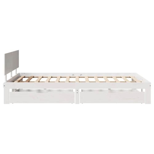 Рамка за легло, с чекмеджета, без матрак, бяла, 120x190 см