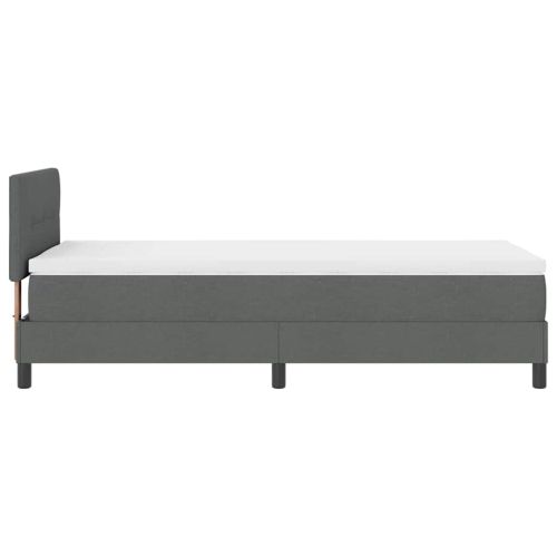 Легло с пружинирана основа Тъмен сив 80 x 200 cm текстил