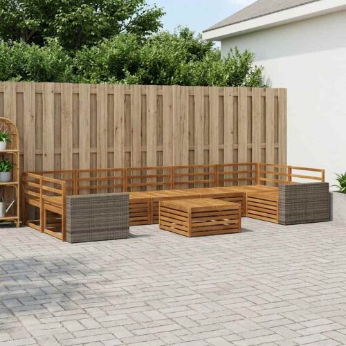 Комплект дивани за открито 8 pcs Натурално
