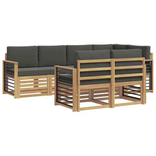 Комплект дивани за открито 7 pcs Бяло и антрацит