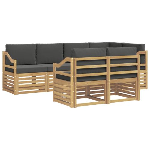 Комплект дивани за открито 7 pcs Бяло и антрацит