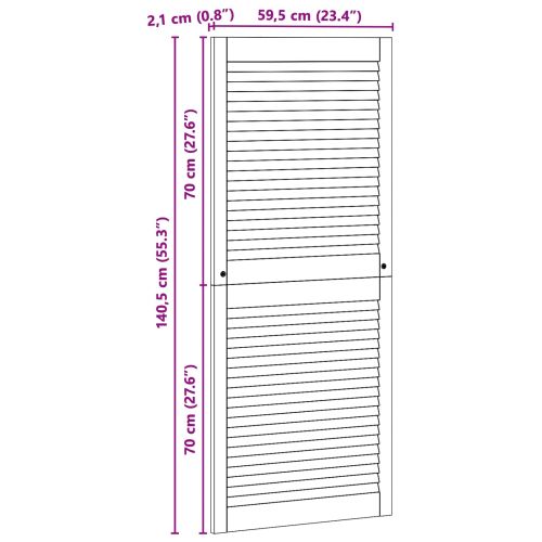 Врата за шкаф с врата 4 pcs Естествен 140,5 x 2,1 x 59,5 см