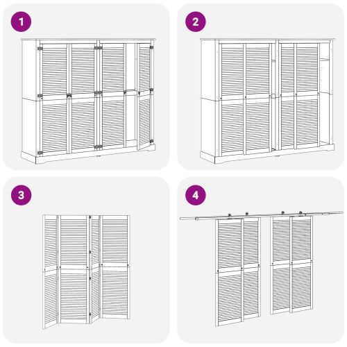 Врата за шкаф с врата 4 pcs Естествен 170 x 2,1 x 39,5 см