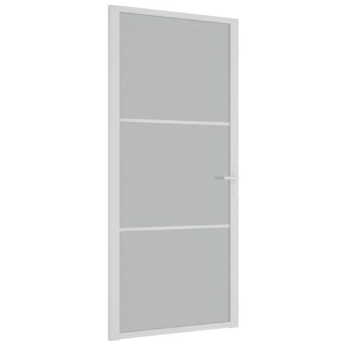 Интериорна врата 93x201,5 см бял мат стъкло и алуминий