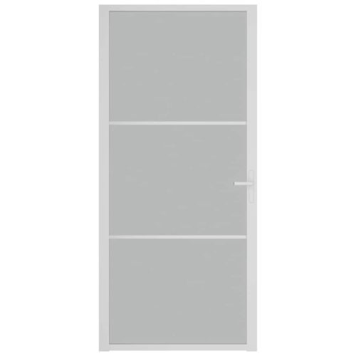 Интериорна врата 93x201,5 см бял мат стъкло и алуминий