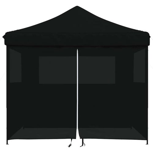 Сгъваема парти шатра pop-up с 4 странични стени черна