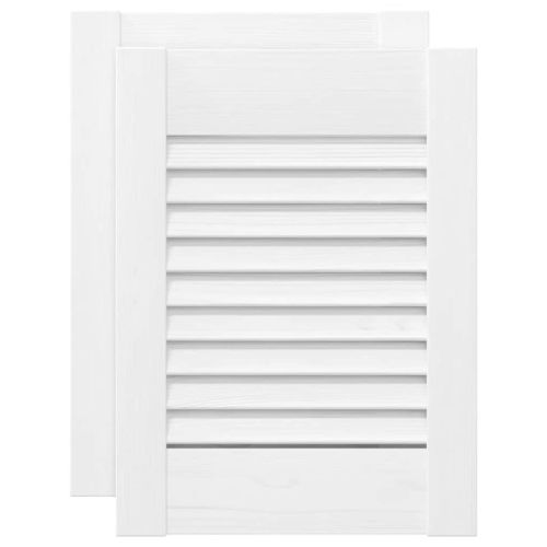 Врати за шкафове Louvred Design 2 бр., бели 39,5x29,5 см