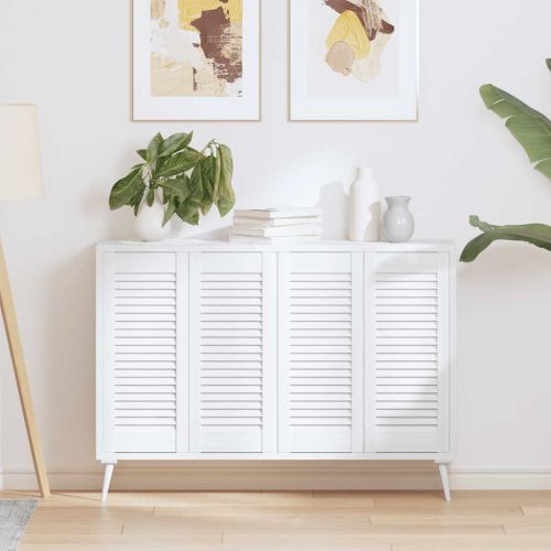 Врати за шкафове Louvred Design 4 бр. бели 69x29,5 см