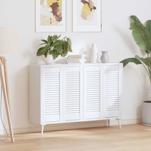 Врати за шкафове Louvred Design 4 бр. бели 69x29,5 см