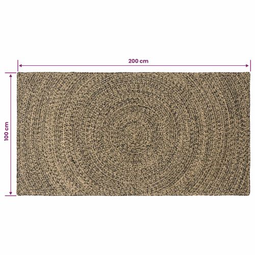 Килими за помещение Естествено и черно 100 x 200 cm юта