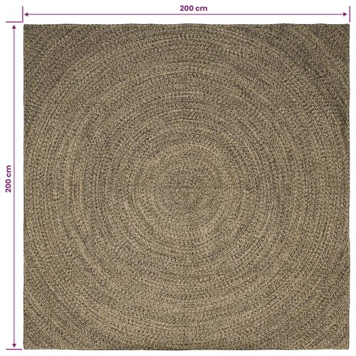 Килими за помещение Естествено и черно 200 x 200 cm юта