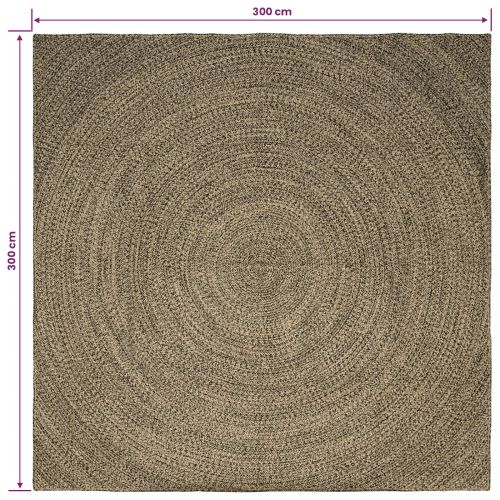Килими за помещение Естествено и черно 300 x 300 cm юта