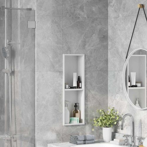 Нишата за душ Бял 60 x 20 x 9,5 см Неръждаема стомана