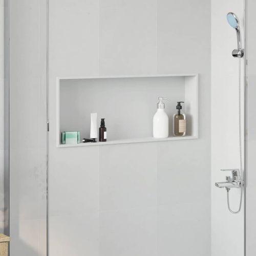 Нишата за душ Бяло 75 x 30 x 9,5 см Неръждаема стомана