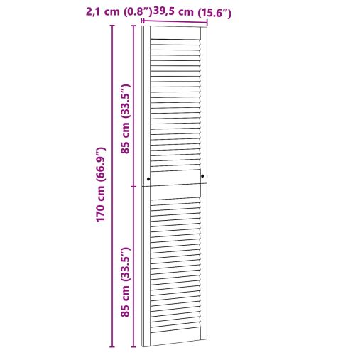 Врата за шкаф с врата 2 pcs Естествен 170 x 2,1 x 39,5 см